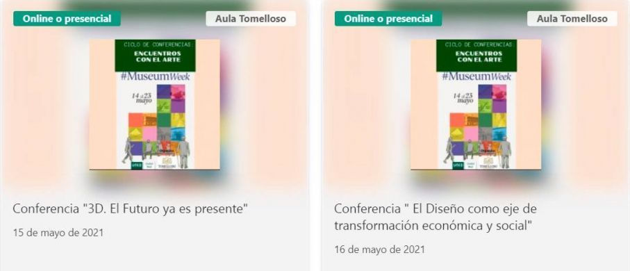 CONFERENCIAS PROFESORADO DE LA EASDAL EN LA PROGRAMACI&Oacute;N DE LA MUSEUM WEEK DE TOMELLOSO